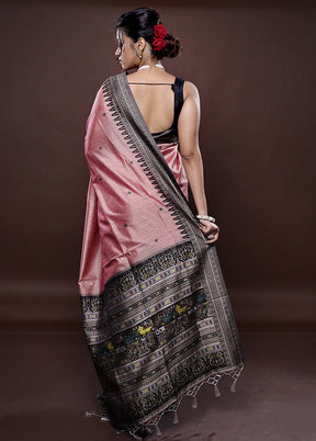 Pink Dupion Silk Saree Without Blouse Piece - Indian Silk House Agencies