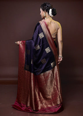 Black Dupion Silk Saree With Blouse Piece