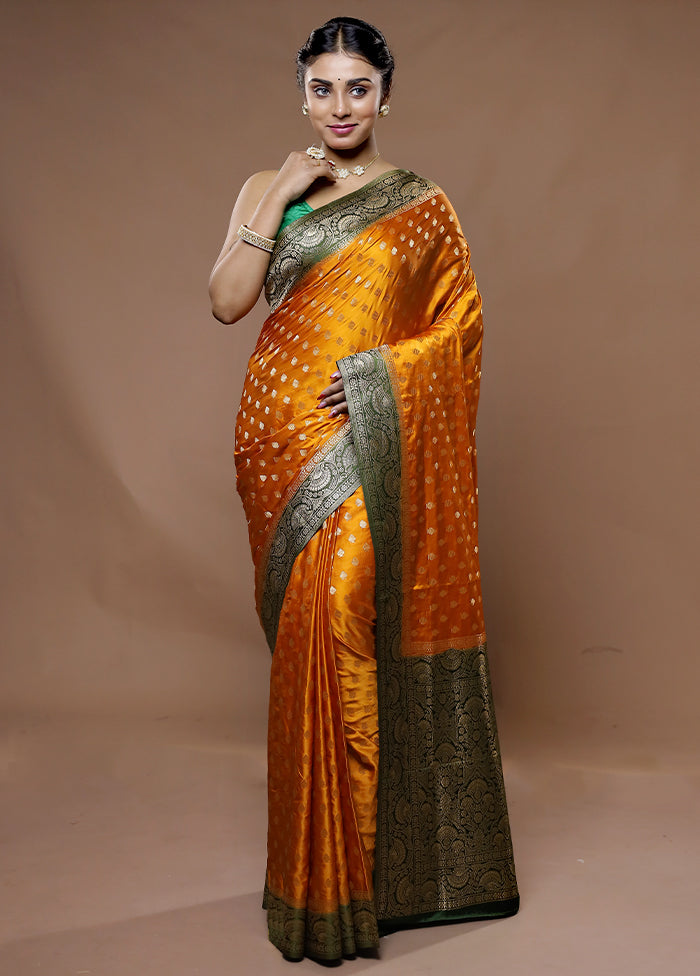 Yellow Dupion Silk Saree With Blouse Piece - Indian Silk House Agencies