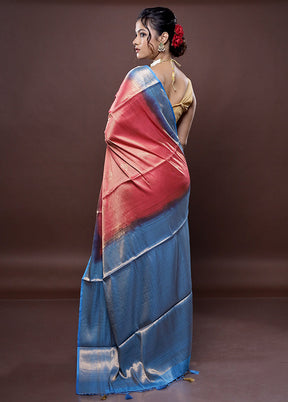 Pink Dupion Silk Saree Without Blouse Piece - Indian Silk House Agencies