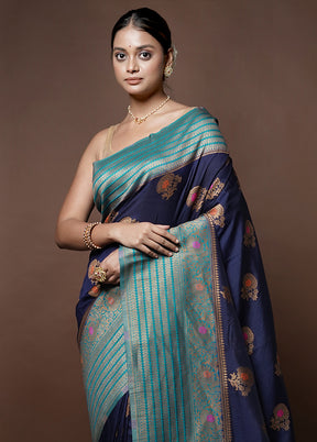 Black Dupion Silk Saree With Blouse Piece