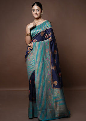 Black Dupion Silk Saree With Blouse Piece