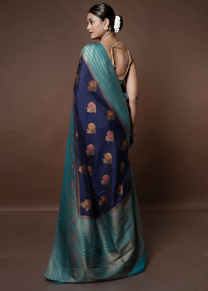 Black Dupion Silk Saree With Blouse Piece