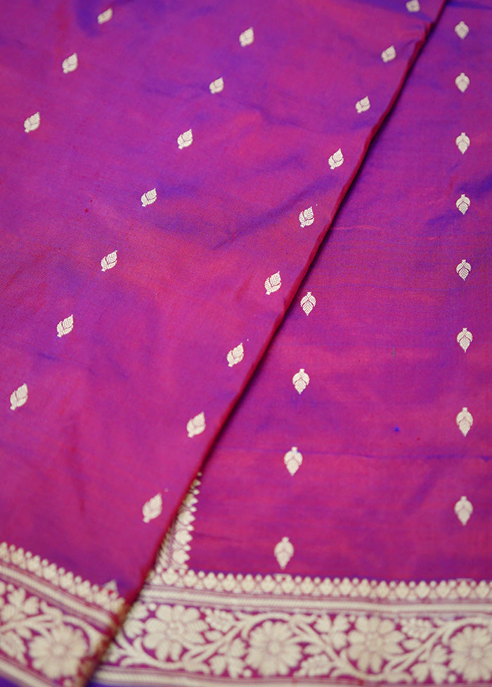 Pink Katan Silk Saree Without Blouse Piece - Indian Silk House Agencies