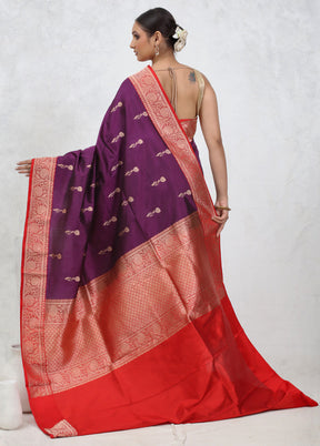 Pink Katan Pure Silk Saree With Blouse Piece - Indian Silk House Agencies