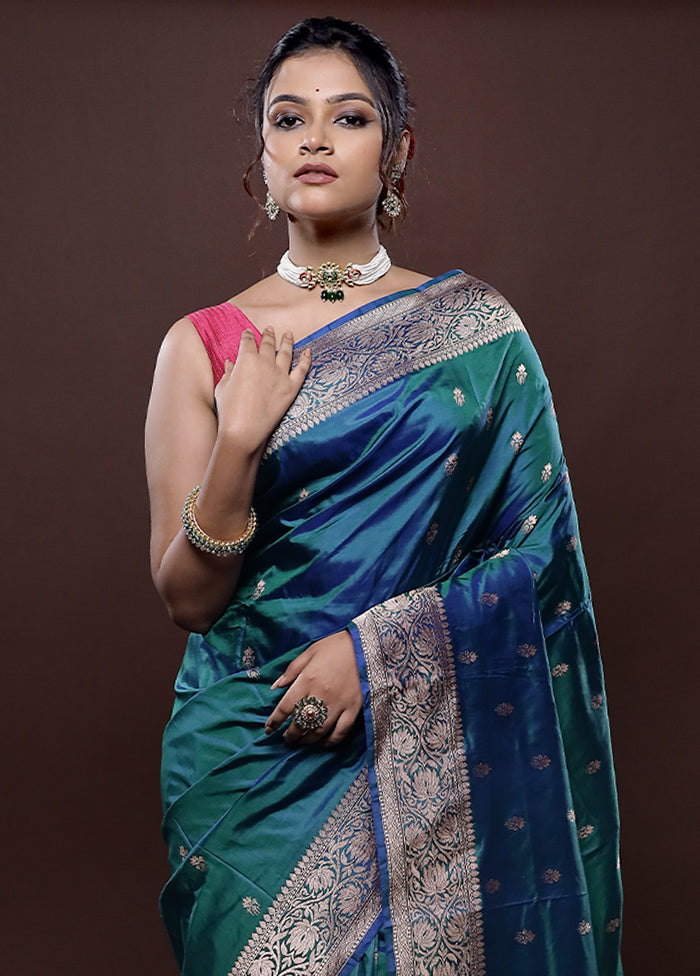 Green Katan Pure Silk Saree Without Blouse Piece - Indian Silk House Agencies