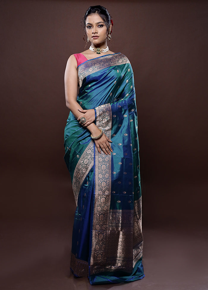 Green Katan Pure Silk Saree Without Blouse Piece - Indian Silk House Agencies