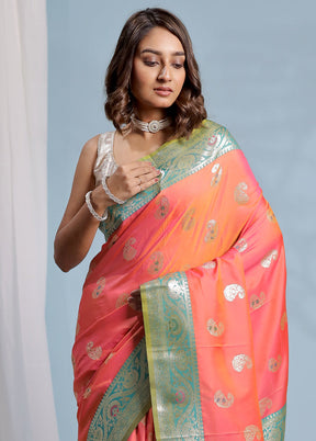 Pink Dupion Silk Saree With Blouse Piece - Indian Silk House Agencies