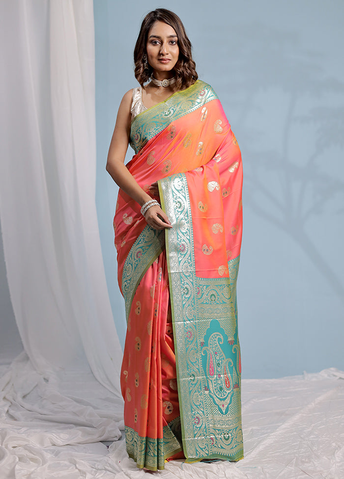 Pink Dupion Silk Saree With Blouse Piece - Indian Silk House Agencies