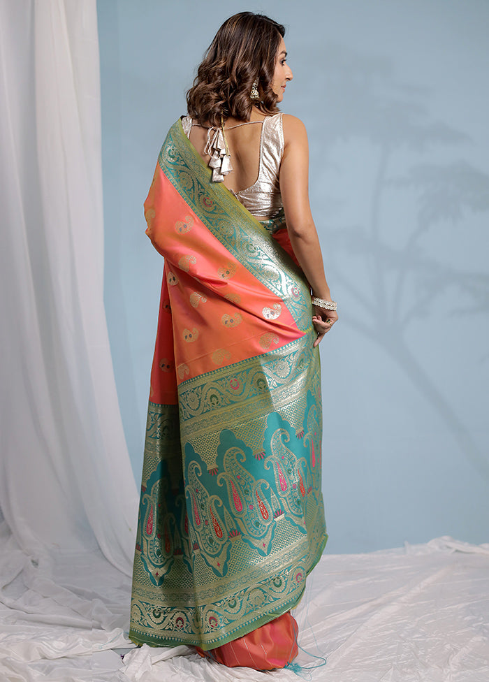 Pink Dupion Silk Saree With Blouse Piece - Indian Silk House Agencies