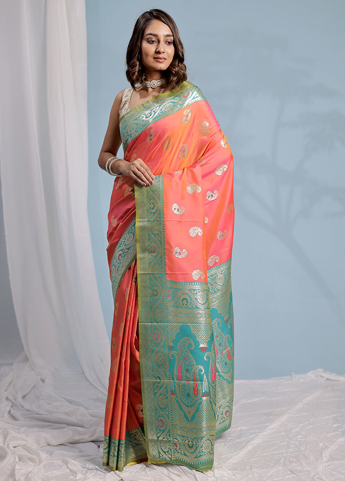 Pink Dupion Silk Saree With Blouse Piece - Indian Silk House Agencies