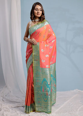 Pink Dupion Silk Saree With Blouse Piece - Indian Silk House Agencies