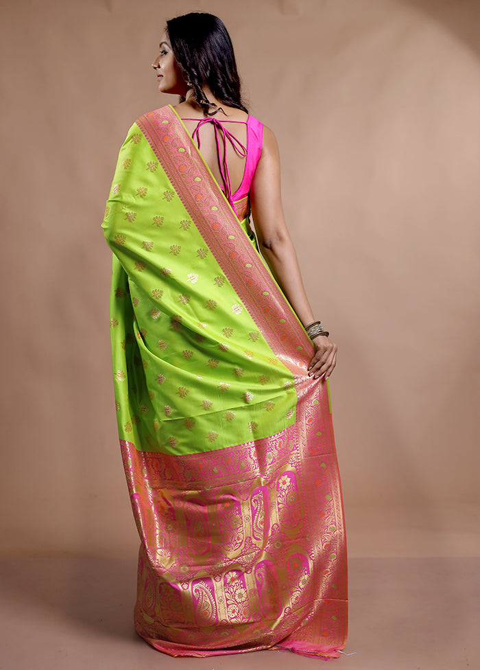 Green Dupion Silk Saree With Blouse Piece - Indian Silk House Agencies