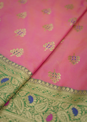 Pink Dupion Silk Saree With Blouse Piece - Indian Silk House Agencies