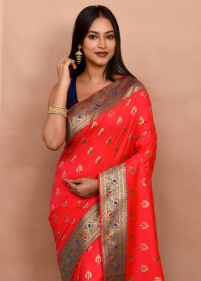 Pink Dupion Silk Saree With Blouse Piece - Indian Silk House Agencies