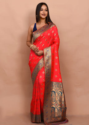 Pink Dupion Silk Saree With Blouse Piece - Indian Silk House Agencies