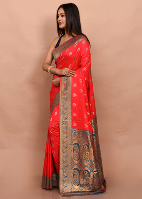 Pink Dupion Silk Saree With Blouse Piece - Indian Silk House Agencies