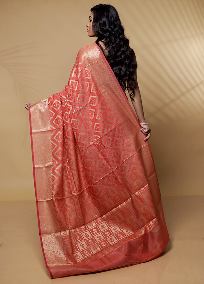 Pink Cotton Saree Without Blouse Piece - Indian Silk House Agencies