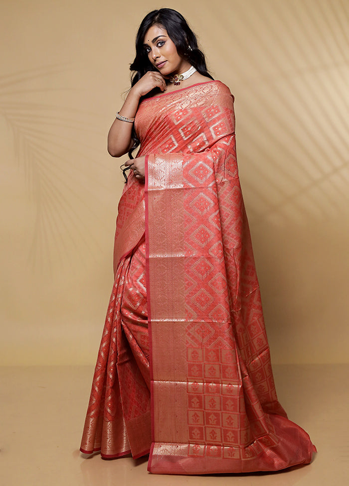 Pink Cotton Saree Without Blouse Piece - Indian Silk House Agencies