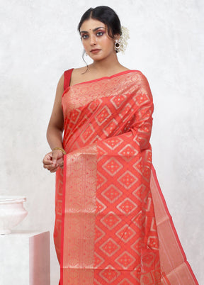 Pink Kota Cotton Saree With Blouse Piece