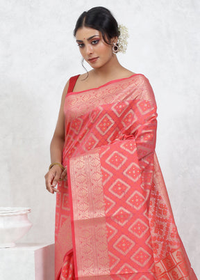 Pink Kota Cotton Saree With Blouse Piece - Indian Silk House Agencies