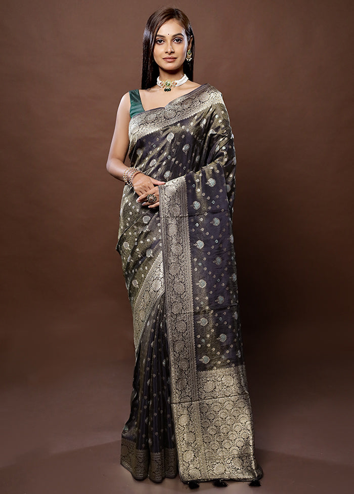 Green Tissue Silk Saree With Blouse Piece