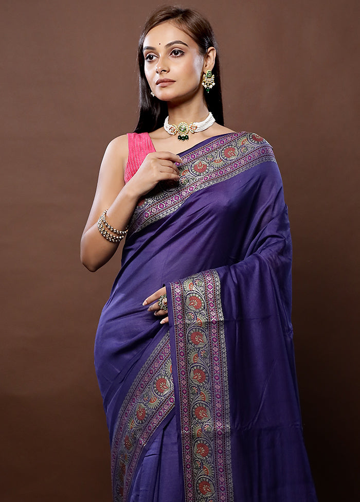 Blue Georgette Saree With Blouse Piece - Indian Silk House Agencies