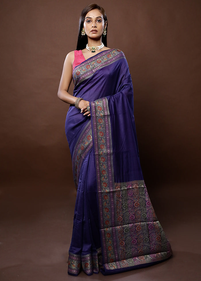 Blue Georgette Saree With Blouse Piece - Indian Silk House Agencies