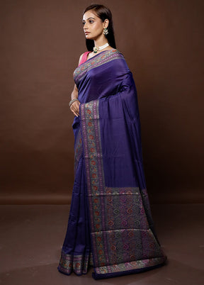 Blue Georgette Saree With Blouse Piece