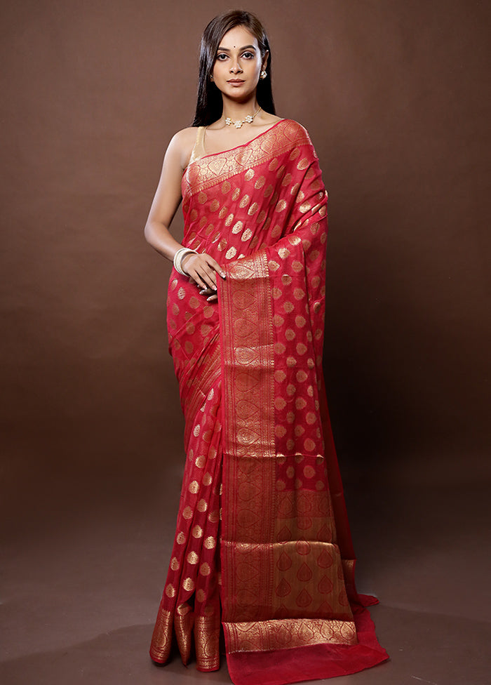 Pink Georgette Saree With Blouse Piece - Indian Silk House Agencies