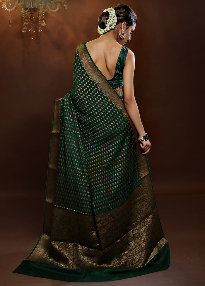 Green Georgette Saree With Blouse Piece