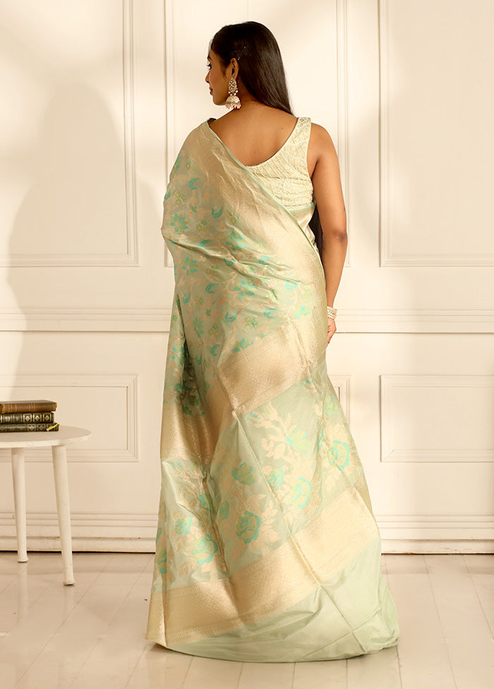 Green Katan Pure Silk Saree With Blouse Piece - Indian Silk House Agencies