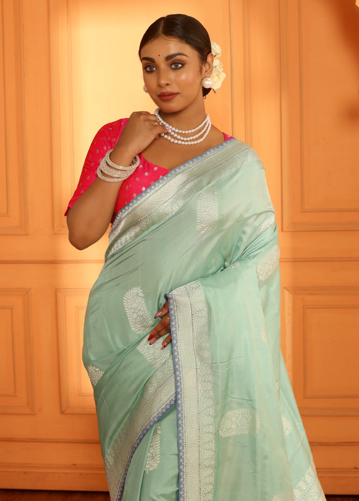 Green Katan Pure Silk Saree With Blouse Piece - Indian Silk House Agencies