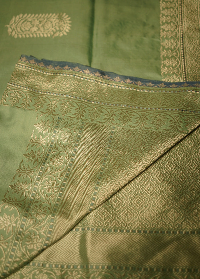 Green Katan Pure Silk Saree With Blouse Piece - Indian Silk House Agencies