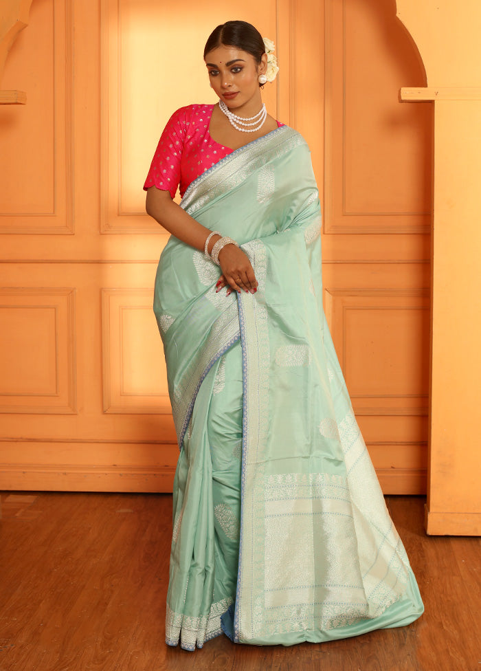 Green Katan Pure Silk Saree With Blouse Piece - Indian Silk House Agencies