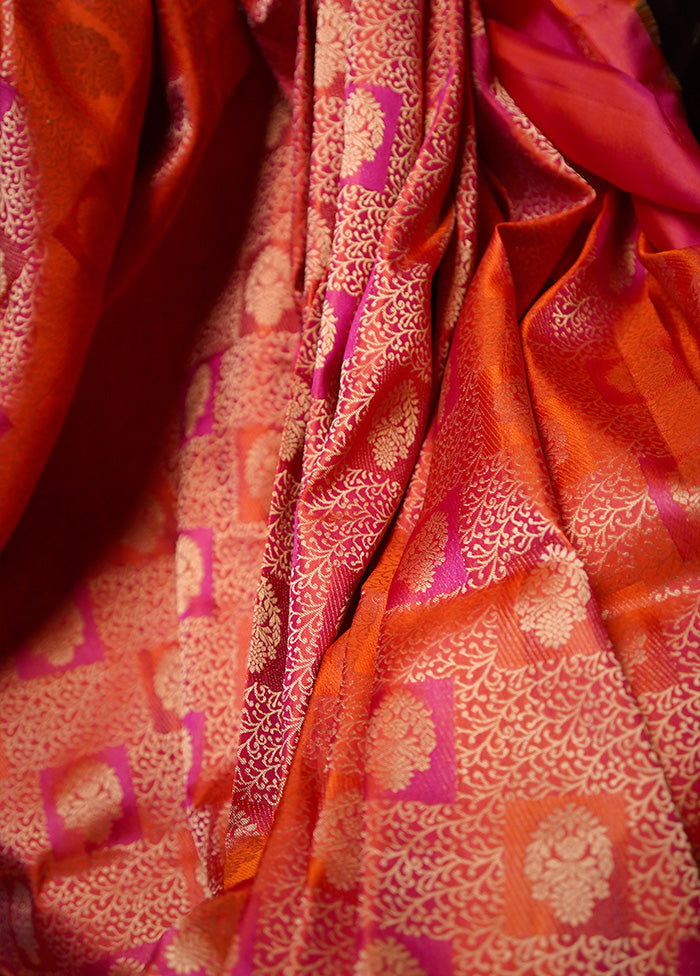 Pink Kanjivaram Pure Silk Saree With Blouse Piece - Indian Silk House Agencies