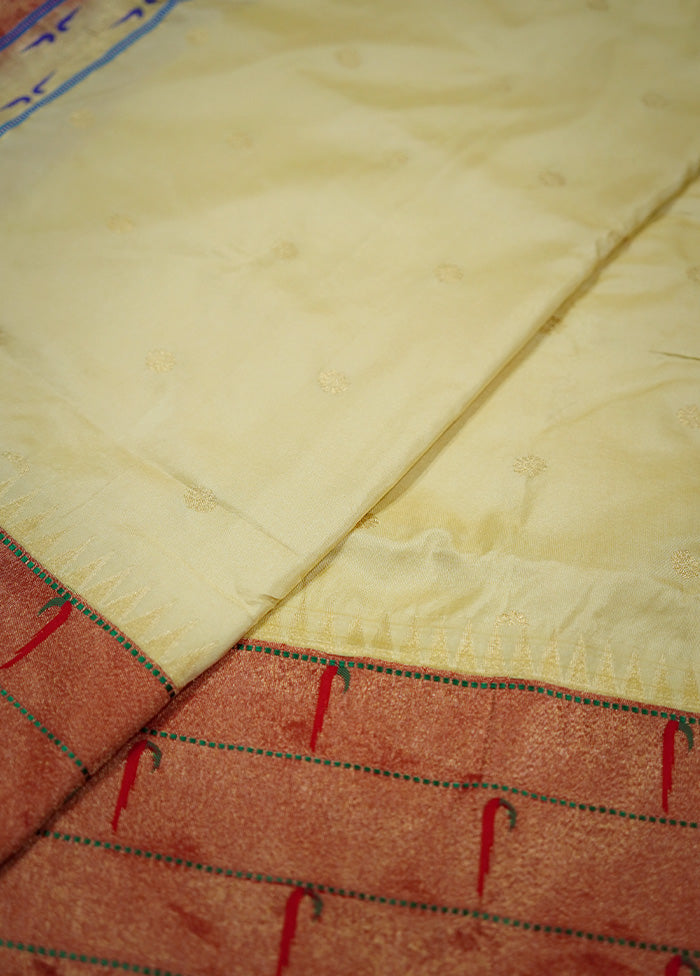 Yellow Kanjivaram Pure Silk Saree Without Blouse Piece - Indian Silk House Agencies