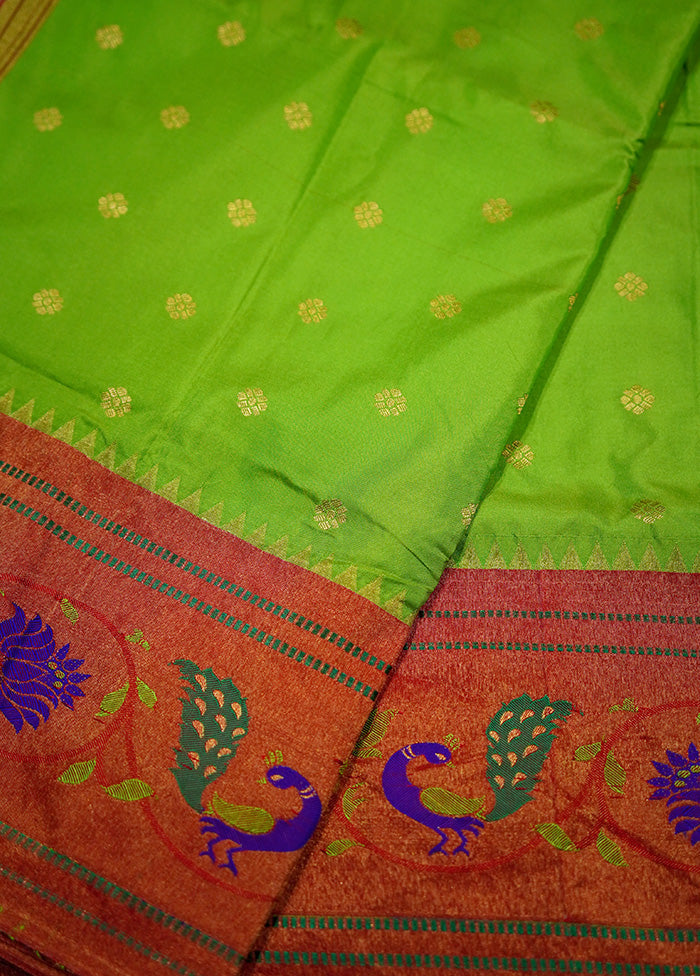 Green Kanjivaram Pure Silk Saree Without Blouse Piece - Indian Silk House Agencies
