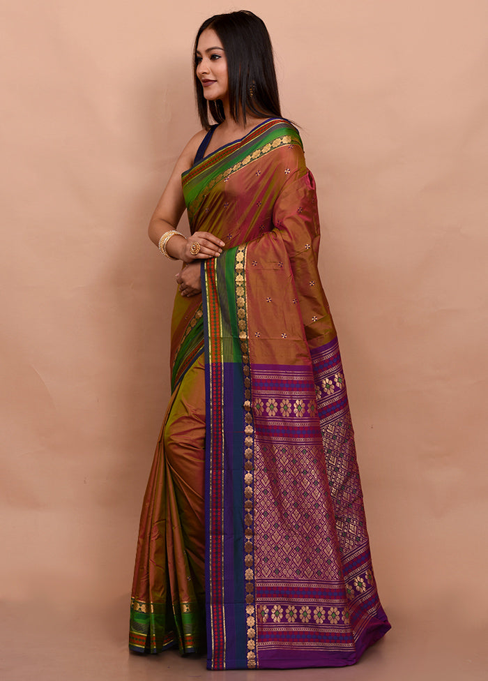 Green Kanjivaram Silk Saree With Blouse Piece - Indian Silk House Agencies