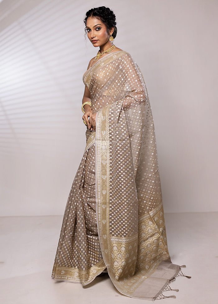 Grey Kora Silk Saree With Blouse Piece - Indian Silk House Agencies