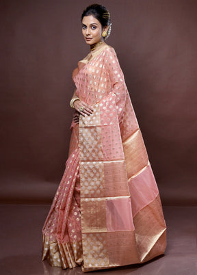 Pink Organza Saree Without Blouse Piece - Indian Silk House Agencies