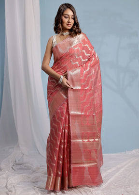 Red Kora Silk Saree With Blouse Piece - Indian Silk House Agencies