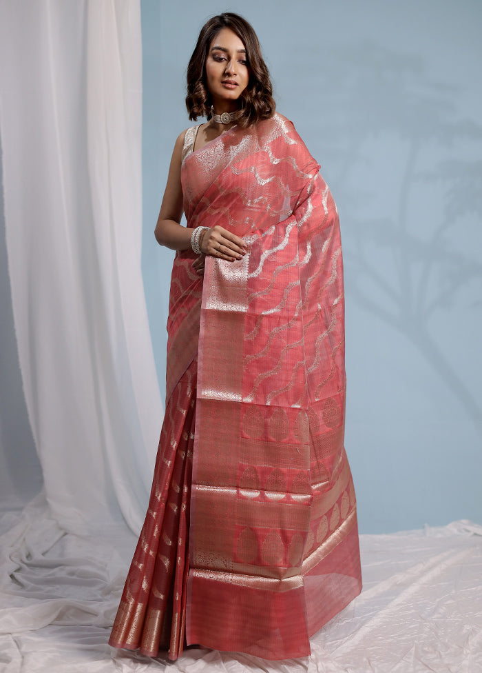 Red Kora Silk Saree With Blouse Piece - Indian Silk House Agencies