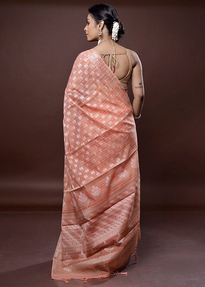 Pink Cotton Saree Without Blouse Piece - Indian Silk House Agencies