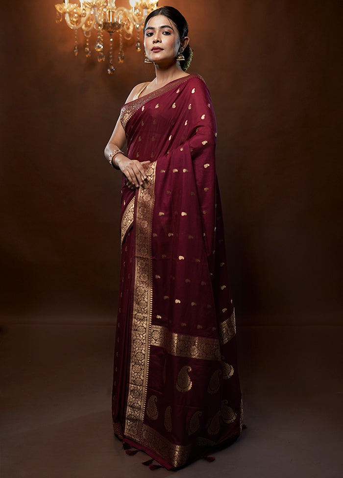 Purple Georgette Saree With Blouse Piece