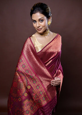 Pink Dupion Silk Saree Without Blouse Piece - Indian Silk House Agencies