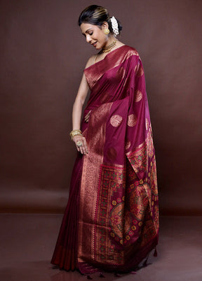 Pink Dupion Silk Saree Without Blouse Piece - Indian Silk House Agencies