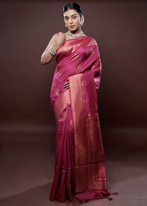 Purple Dupion Silk Saree Without Blouse Piece - Indian Silk House Agencies