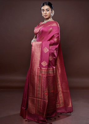 Purple Dupion Silk Saree Without Blouse Piece - Indian Silk House Agencies