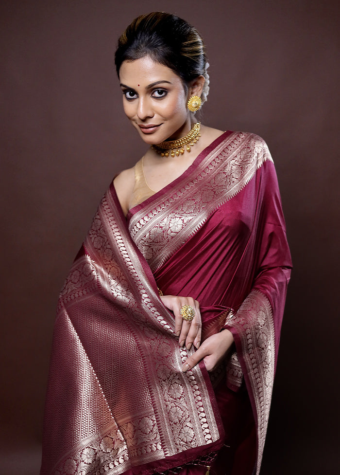 Pink Dupion Silk Saree Without Blouse Piece - Indian Silk House Agencies